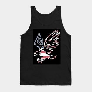 Eagle in Faded American Flag Tank Top